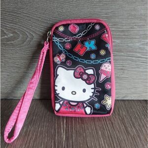 Hello Kitty Wristlet with ID Window Black & Pink